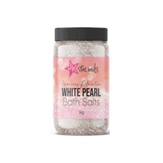 Εικόνα της JK Starnails White Pearl Bath Salt with Shimmer - Άλατα Ποδιών 1kg