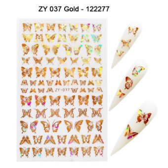 Picture of JK Starnails Nail Stickers Butterflies Gold ZY 037