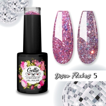 Picture of Gellie Disco Flakes 5 Pink with flash effect