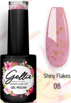 Picture of Gellie Shiny Flakes 06 - Milky Pink with gold flakes