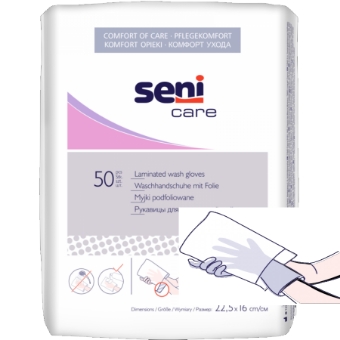 Εικόνα της Seni Care - Πλαστικοποιημένα Γάντια Καθαρισμού 50τμχ