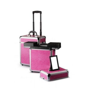 Εικόνα της Pink Croc TC-3234 Bαλιτσάκι Αλουμινίου Ροζ Τροχήλατο 360 x 270 x 295 mm