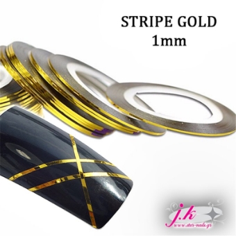 Εικόνα της JK Starnails Gold Stripe - Αυτοκόλλητη Ταινία gold για τα Νύχια 1mm