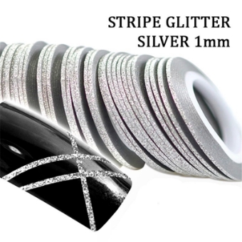 Εικόνα της JK Starnails Silver Thin Glitter Stripe - Αυτοκόλλητη Ταινία gold για τα Νύχια 1mm