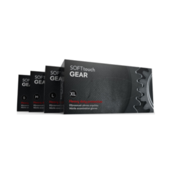 Εικόνα της Soft Care Gear Nitrile Gloves - Μαύρα Γάντια μιας Χρήσης (XL) 100τμχ