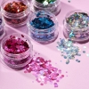 Εικόνα της Moon Glitter Holographic Chunky Glitter Ασημί-Χρυσό & Fix Gel Pack